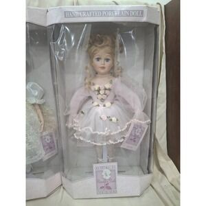 Vintage Collectible Memories Porcelain Doll with Roses on Dress